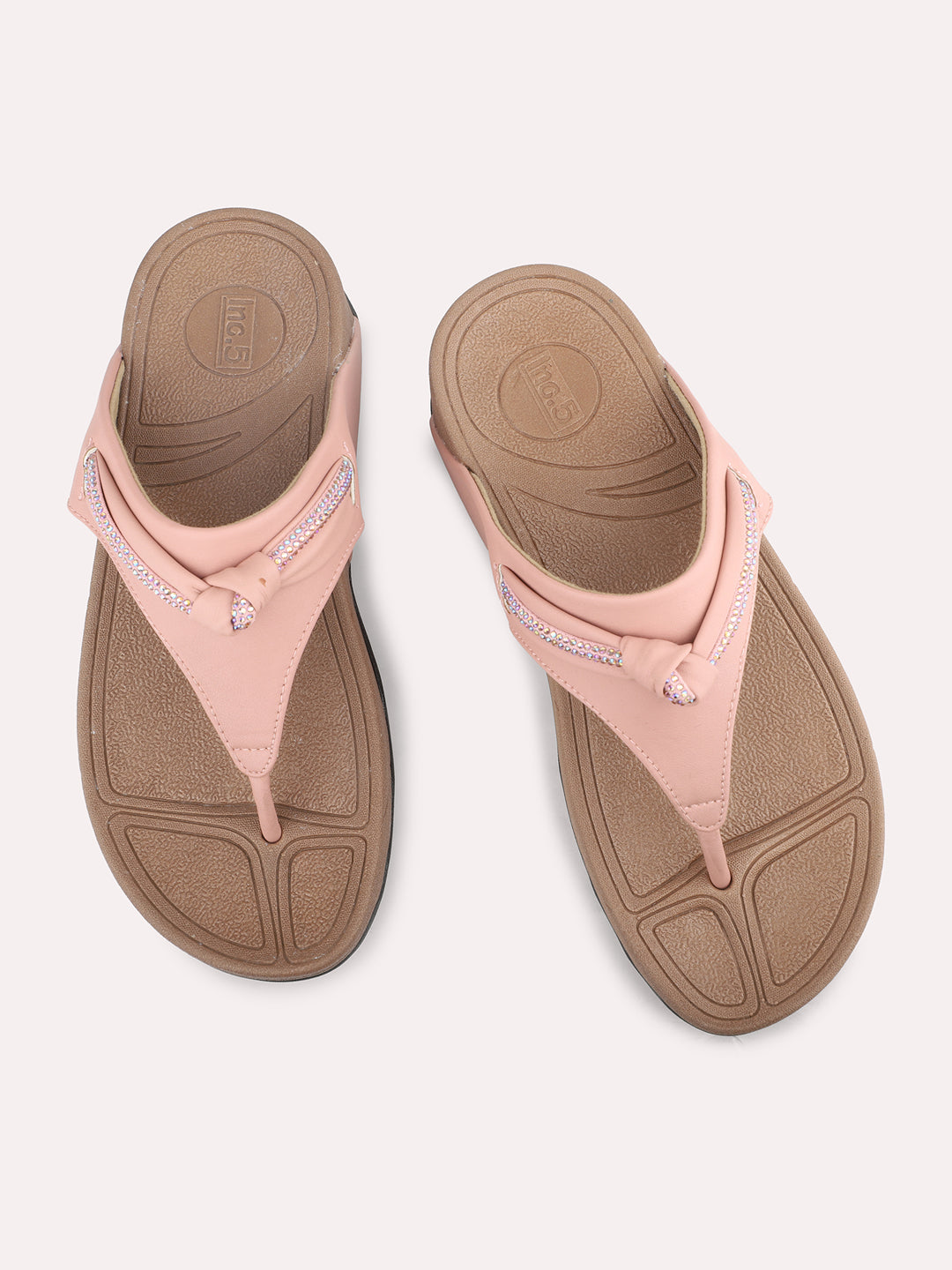 Women Peach Open Toe Comfort Heels