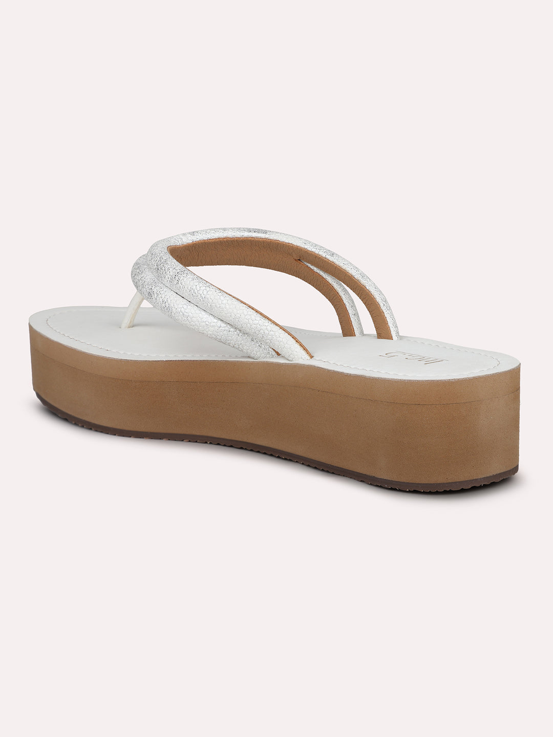 Women White Strappy Open Toe Platform Heels