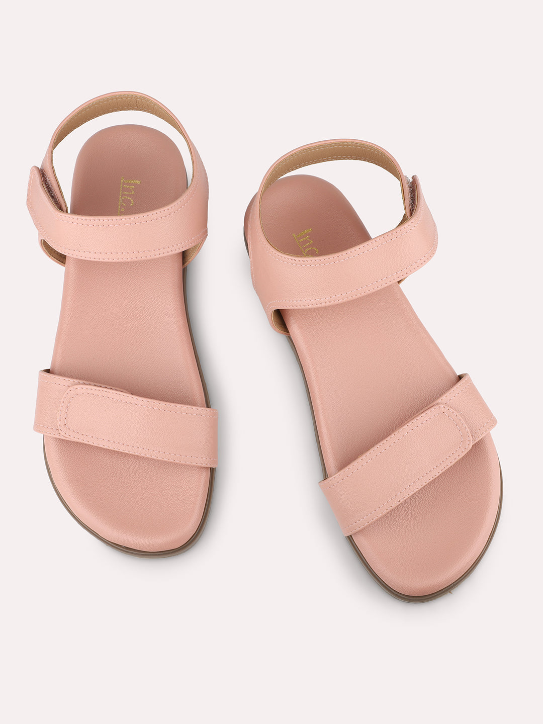 Women Peach Solid Comfort Sandals