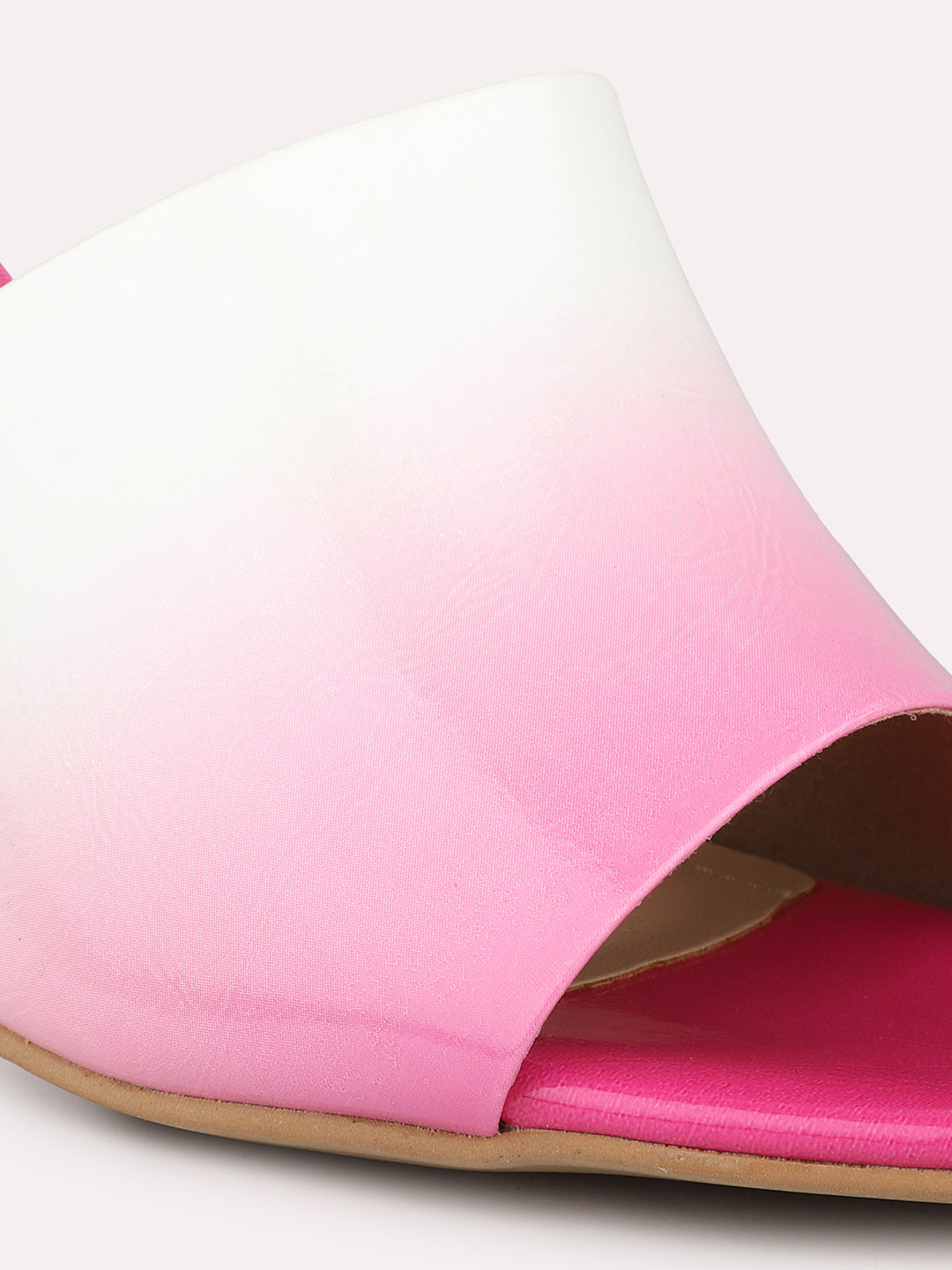 Women Rani Pink Colourblocked Open Back Block Heels