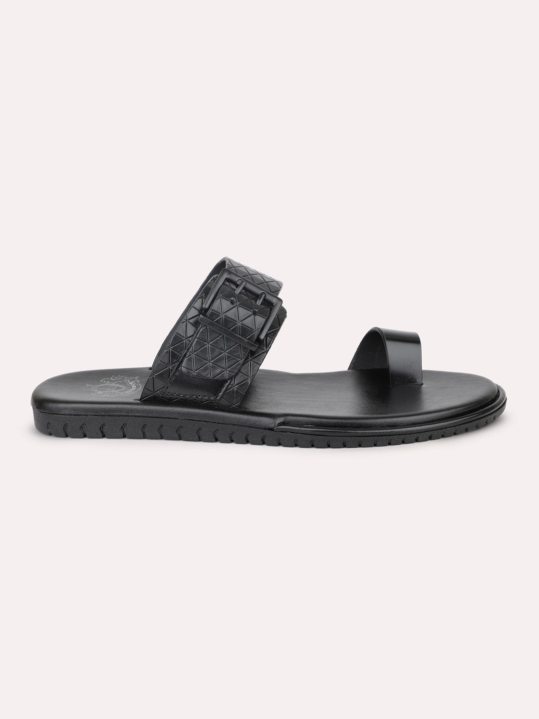 Atesber Black Formal Slip-on Sandal For Men