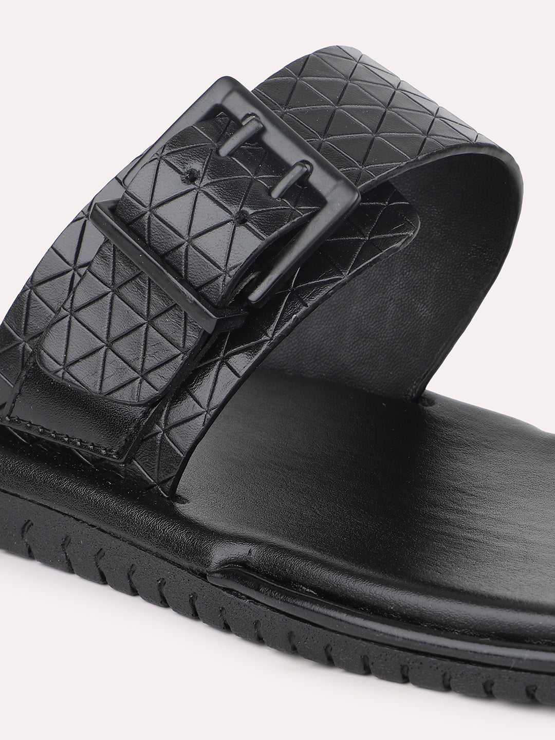Atesber Black Formal Slip-on Sandal For Men