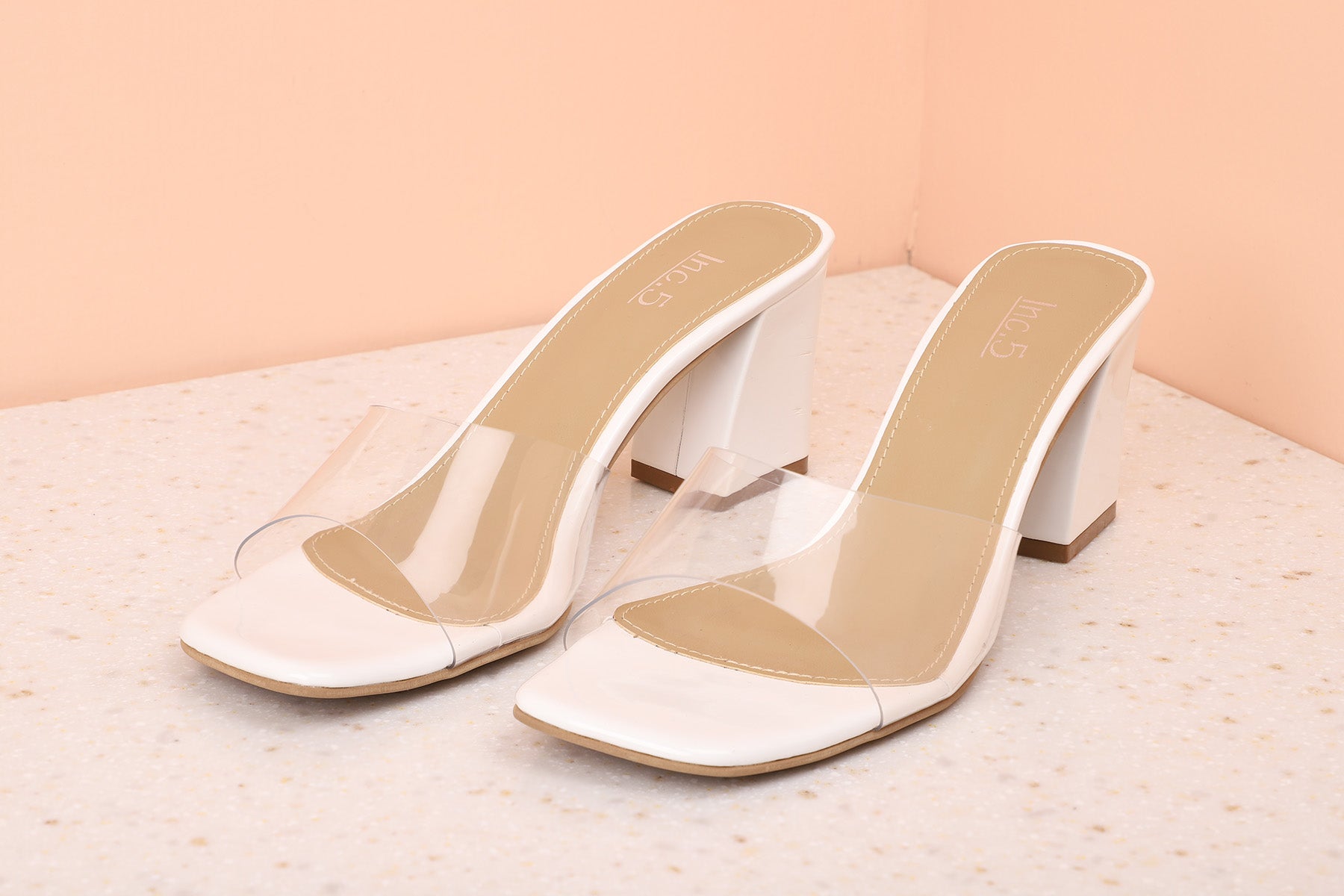 Women Beige Textured High-Top Block Sandals with Buckles – Inc5 Shoes