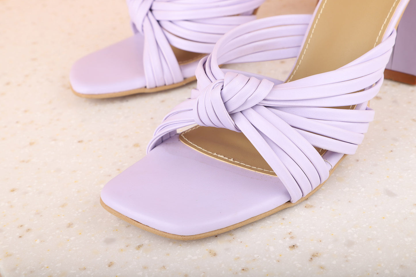 Women Purple Textured Block Sandals