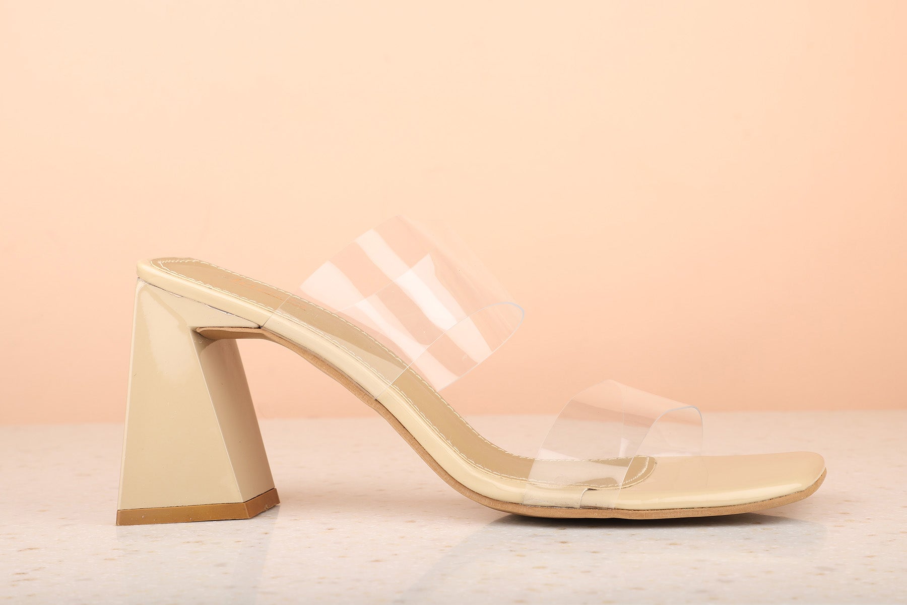 Clear best sale beige heels