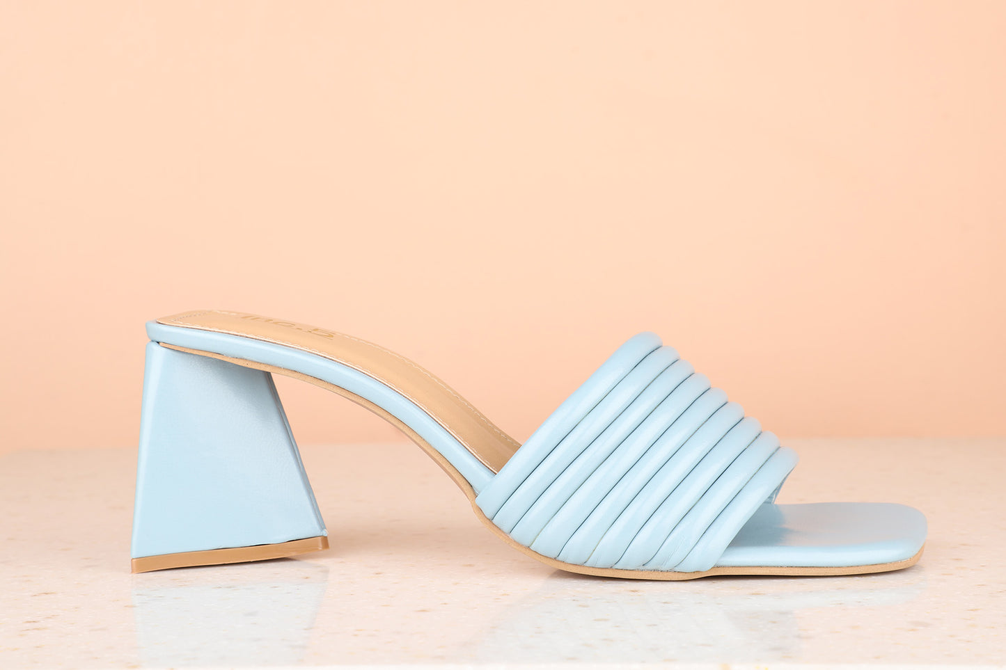 Women Blue Textured Block Heels