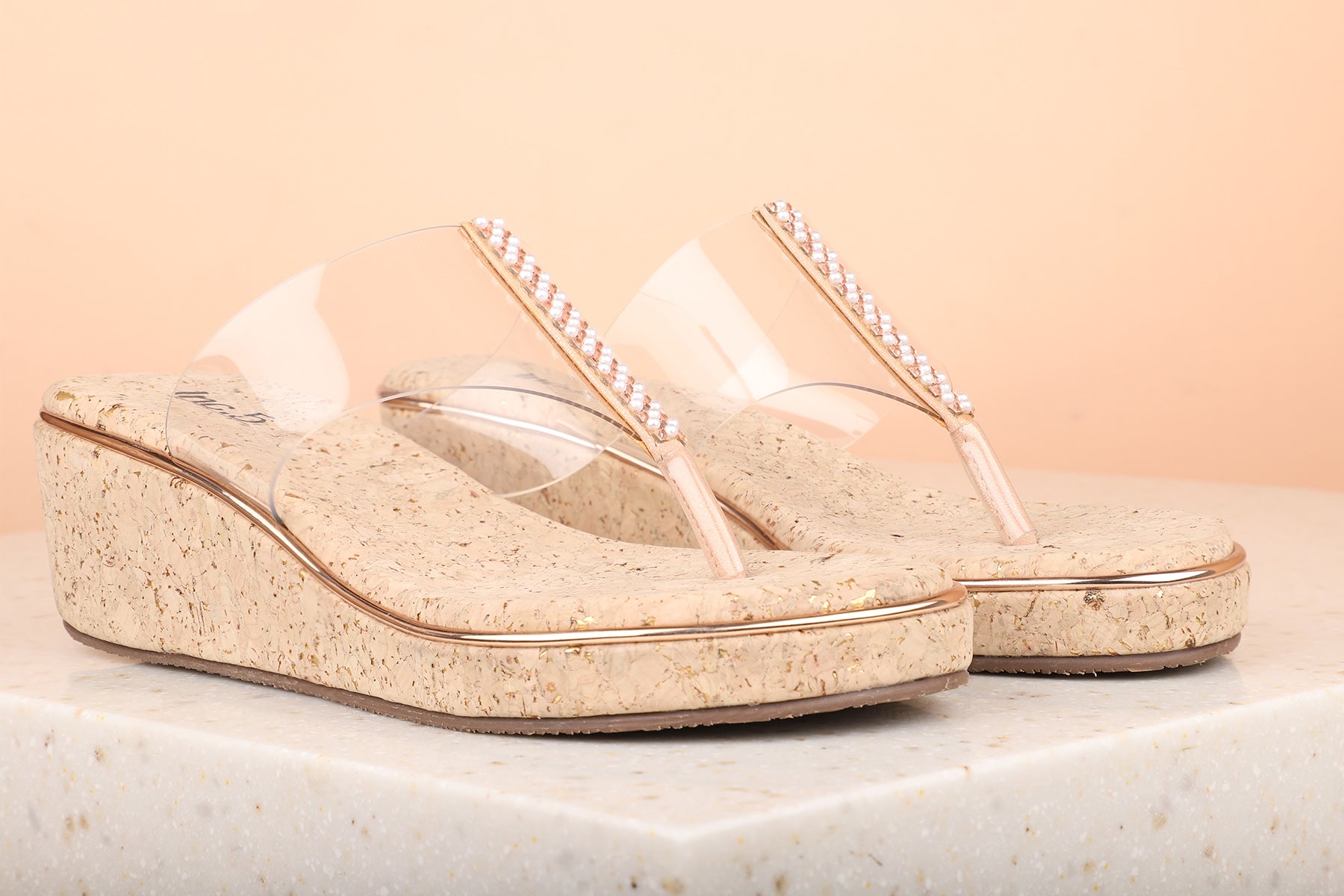 Rose gold hot sale cork wedges