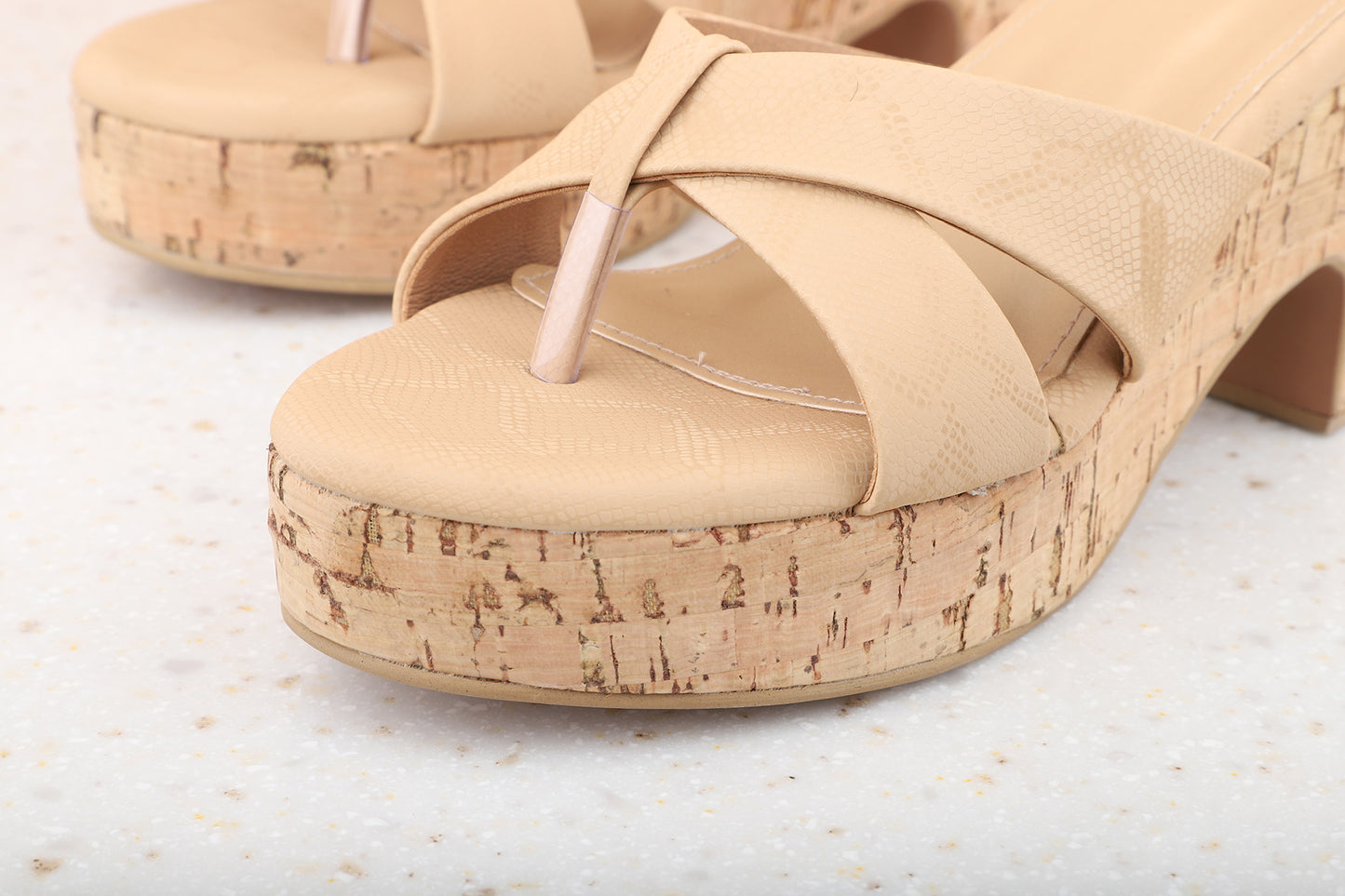 Women Beige Wedge Heels