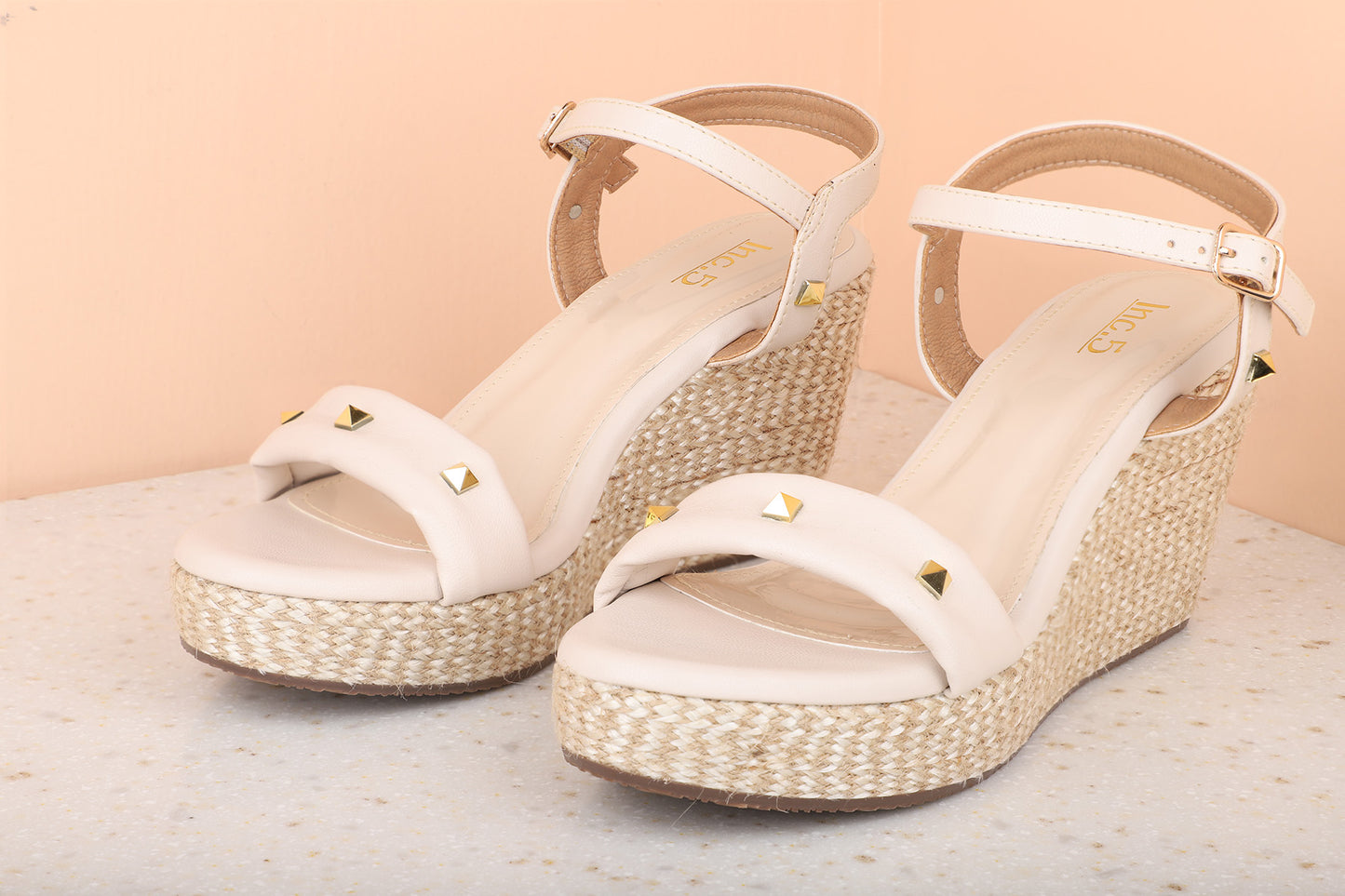 Women Beige Wedge Heels