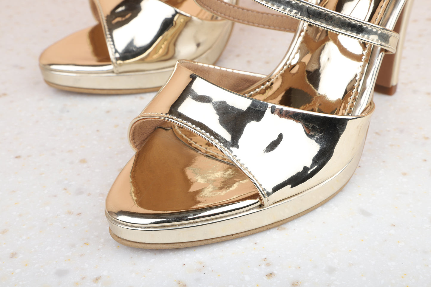 Women Gold Stiletto Sandals