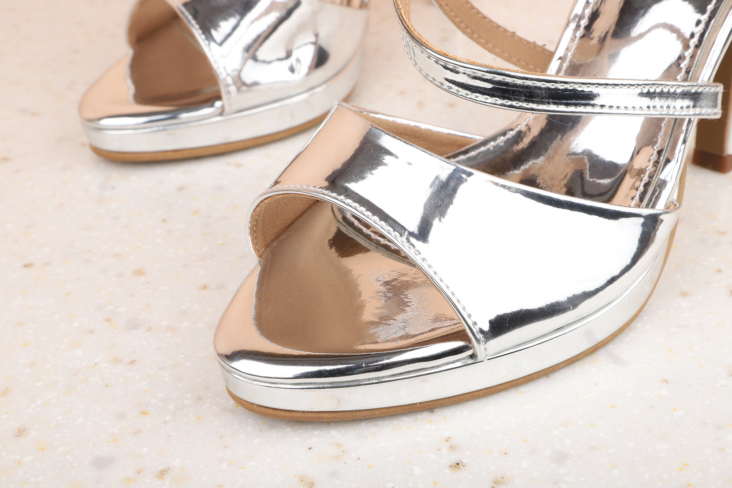 Women Silver Stiletto Sandals