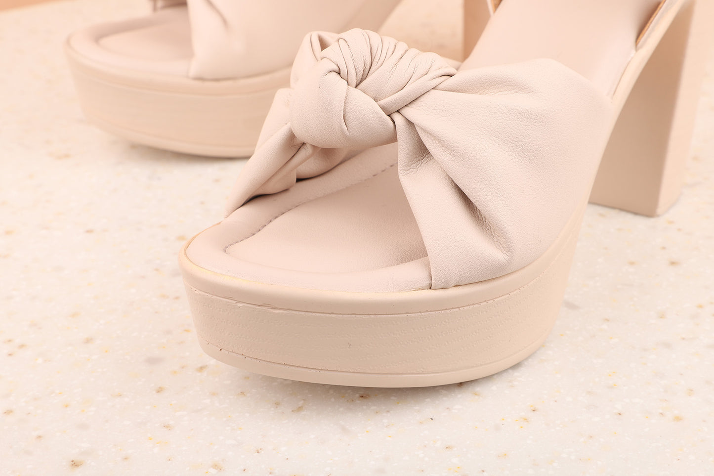 Women Beige Solid Platform Heels