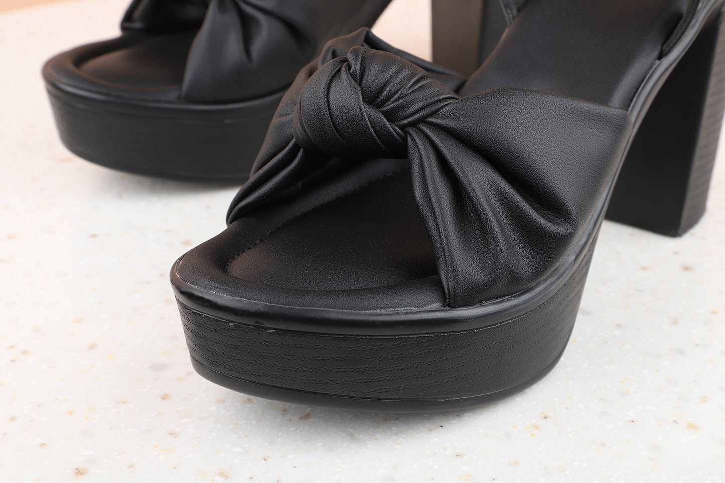 Women Black Solid Platform Heels