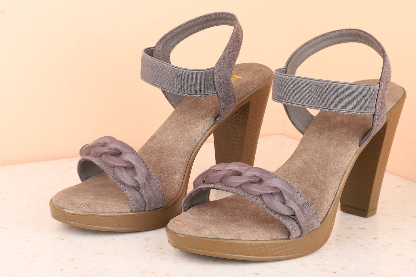Women Grey Solid Platform Heels