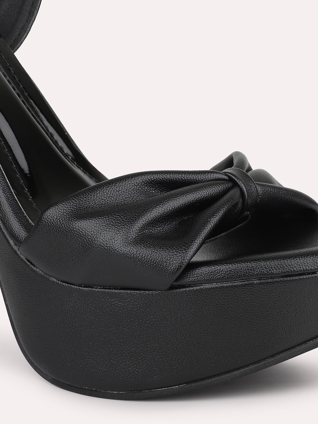 Women Black Solid Platform Heels