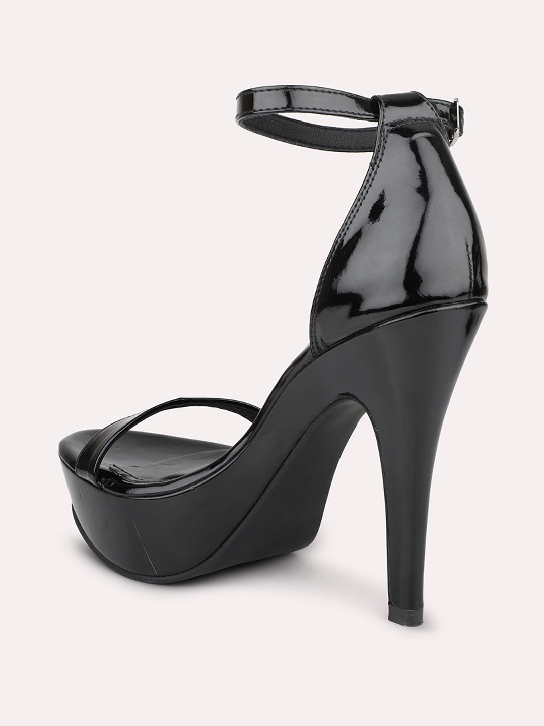 Women Black Party Stiletto Heels With Ankle Loop