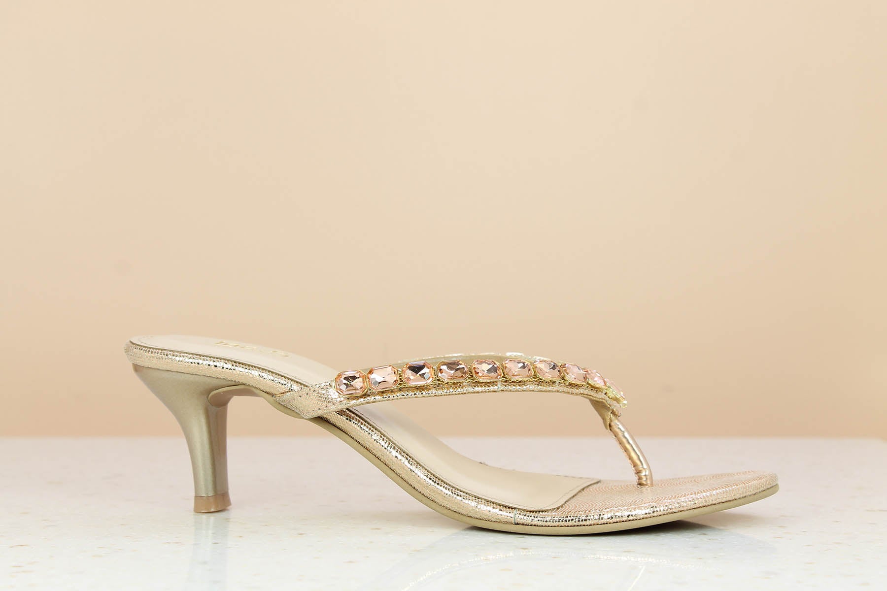 Buy ROCIA By Regal Rose Gold Women Diamond Embellished Block Heels at  Amazon.in