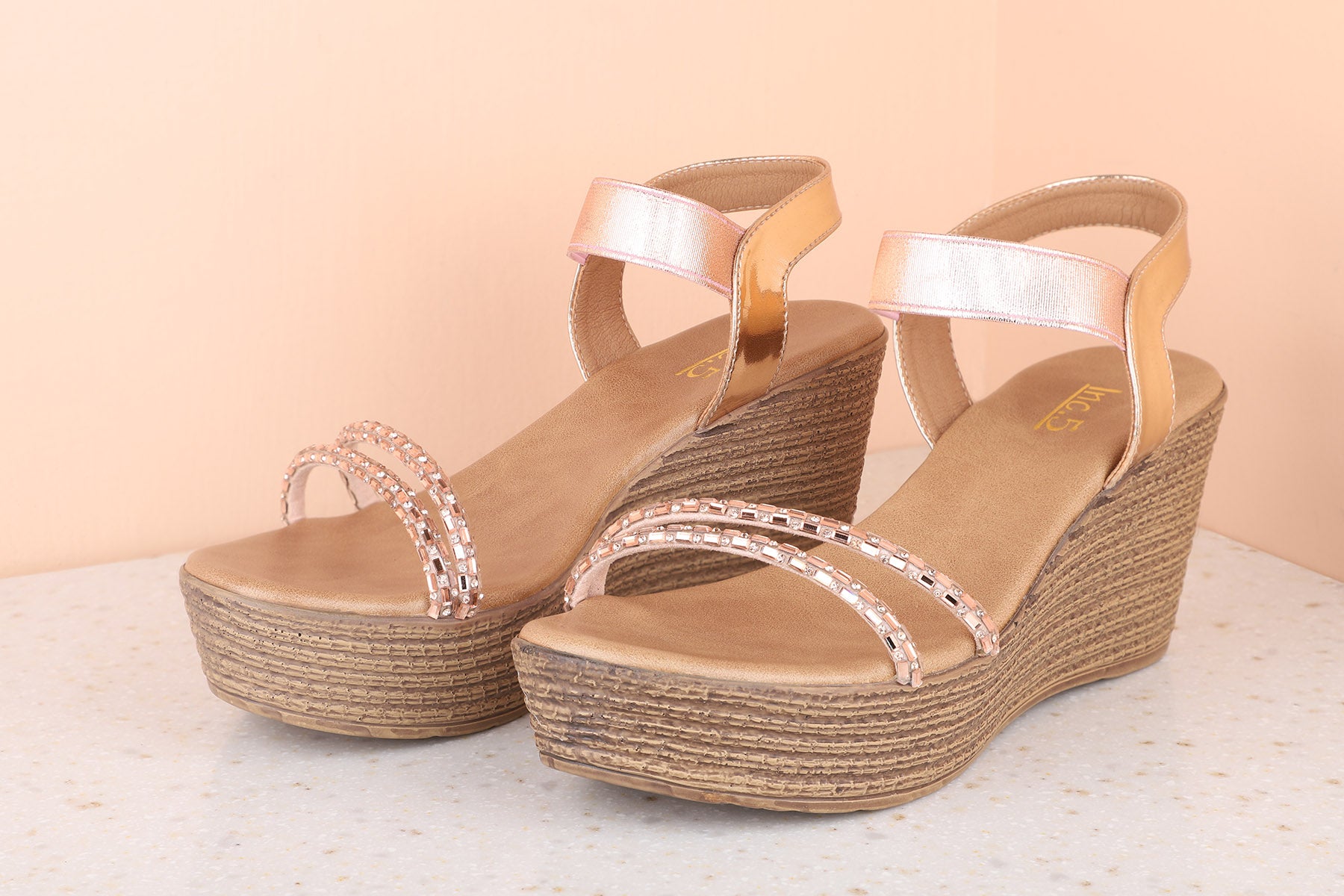 Rose gold wedges sales size 5