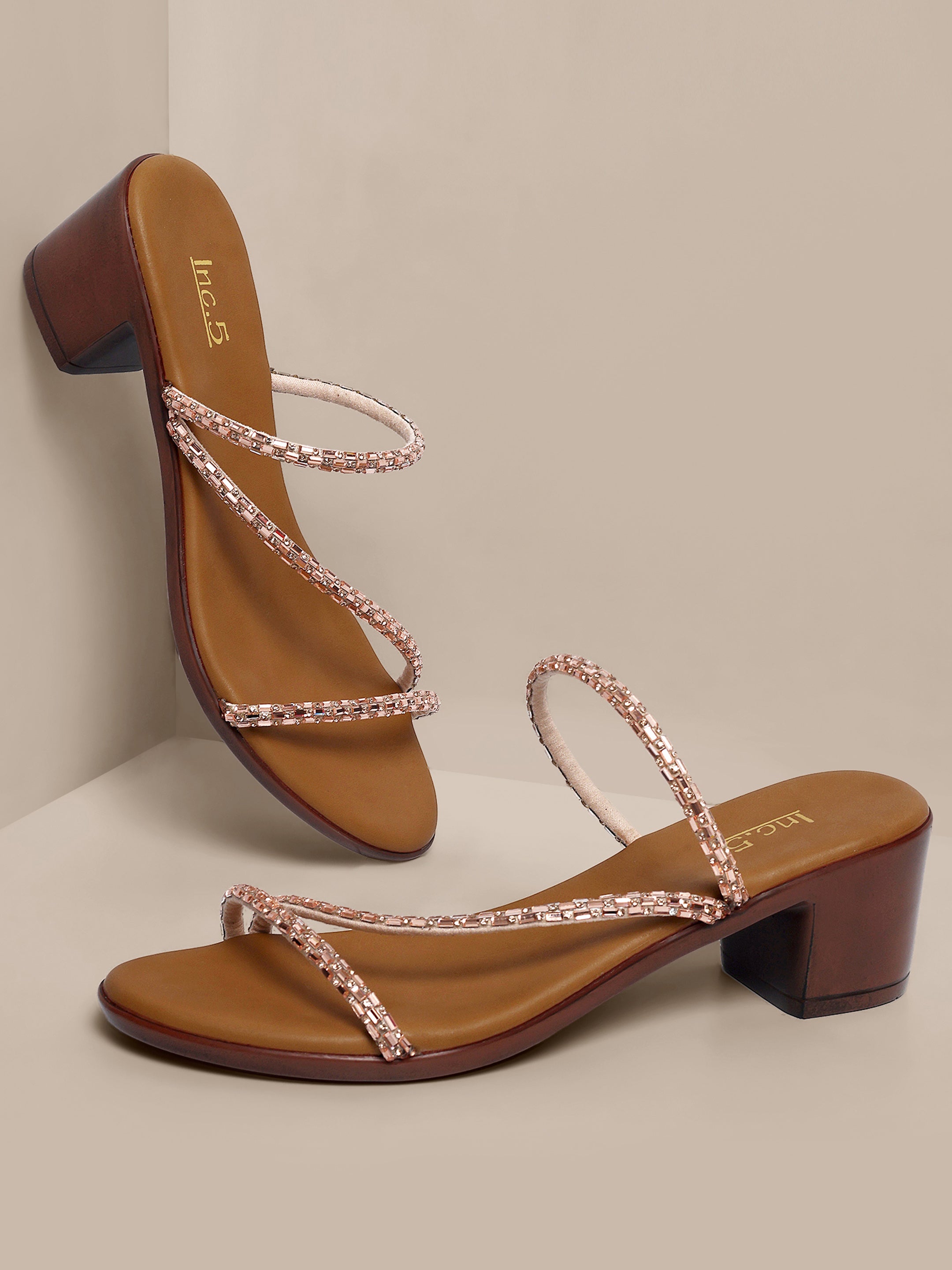 Rose gold best sale block heel