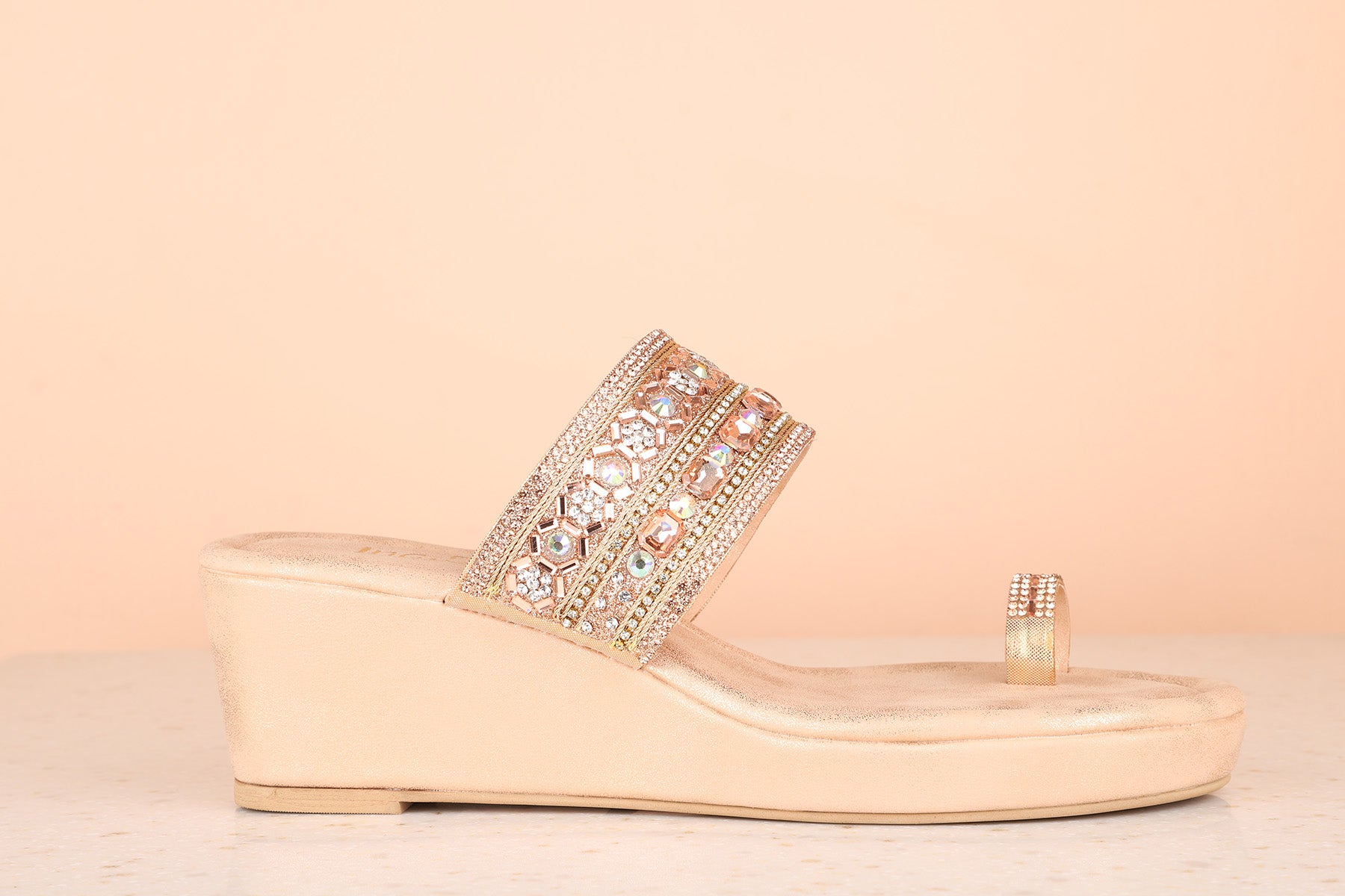 Rose gold online wedges