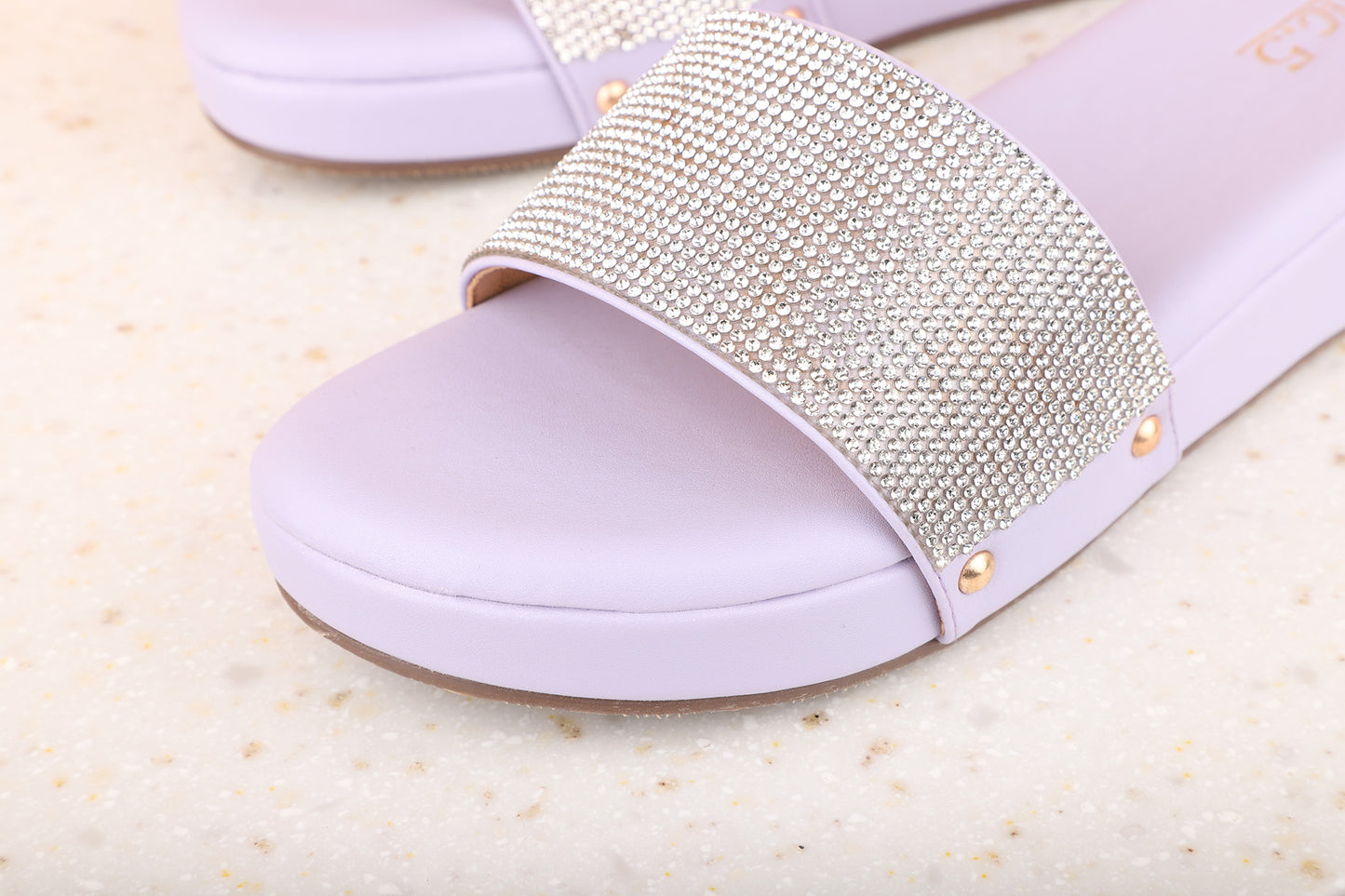 Women Purple Embellished Wedge Mules