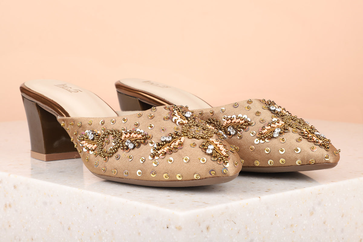 Women Antique Ethnic Block Mules