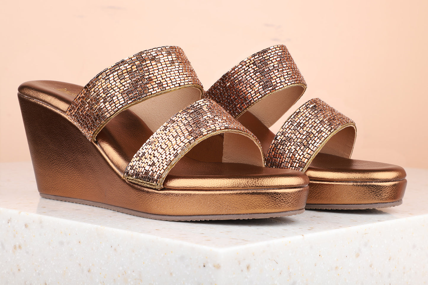 Women Antique Embellished Wedge Sandals