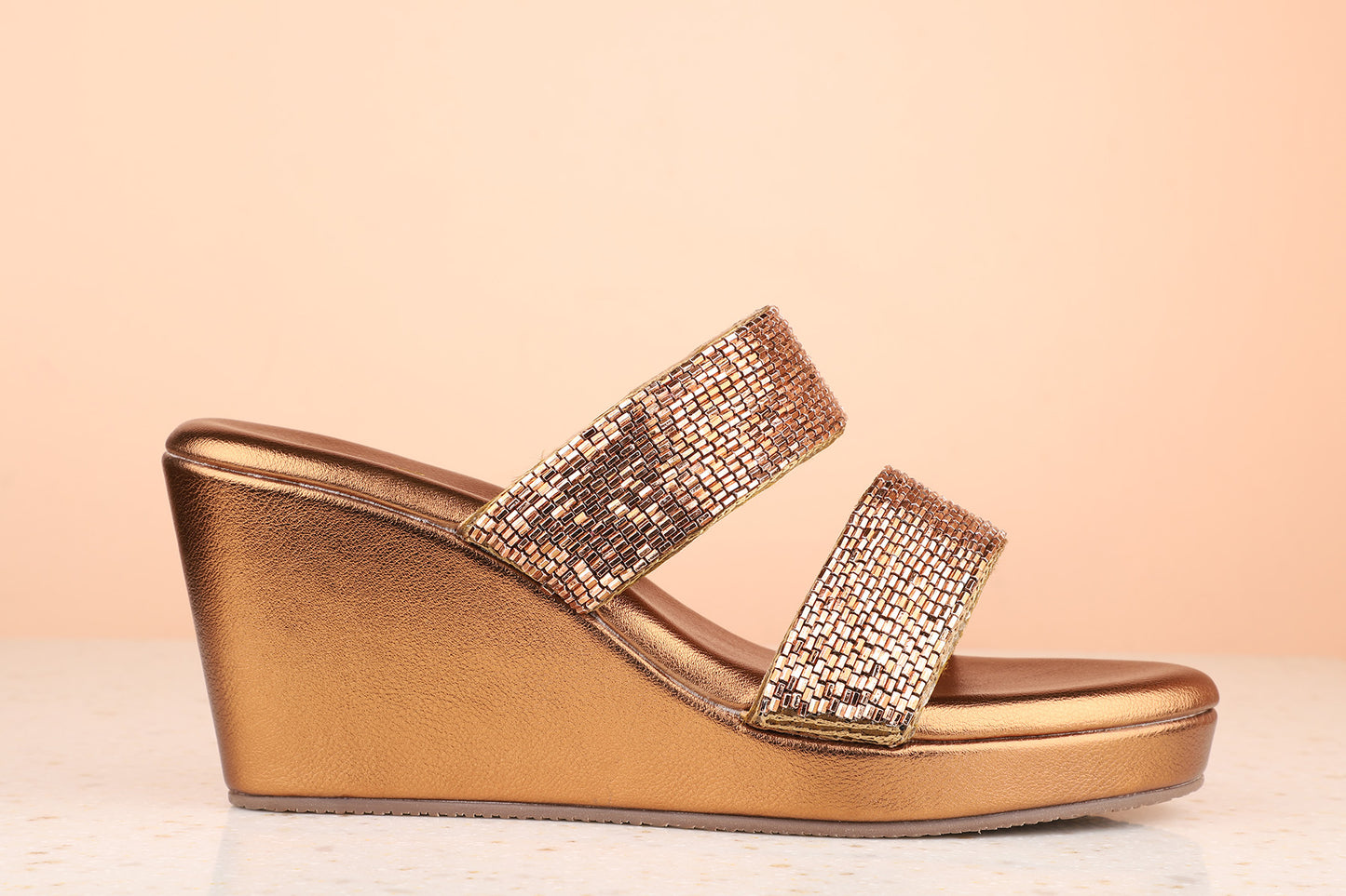 Women Antique Embellished Wedge Sandals