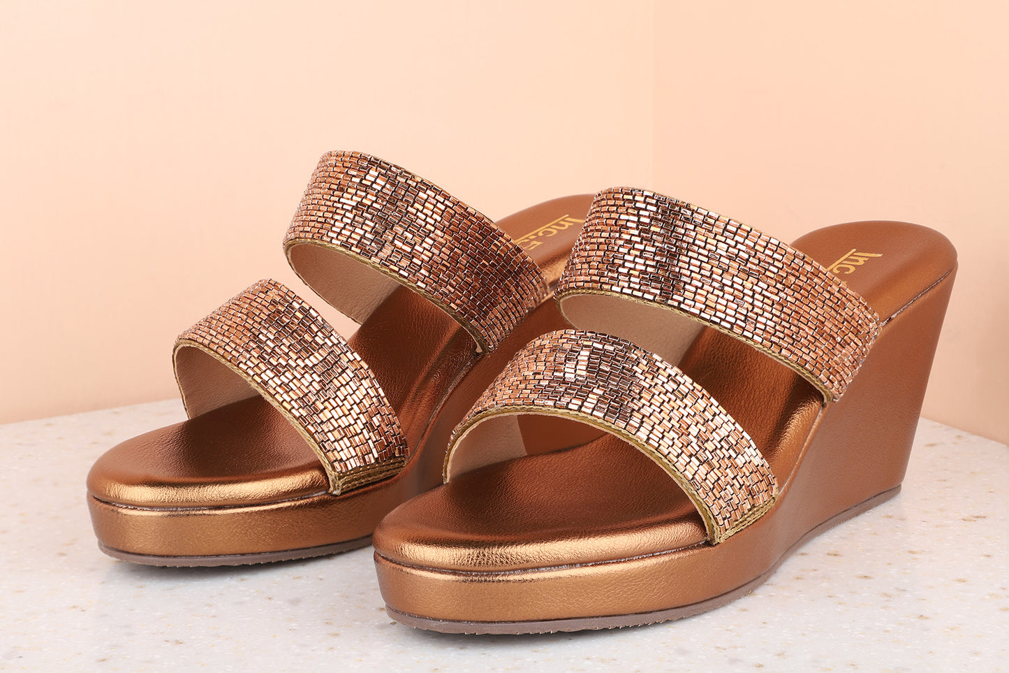 Women Antique Embellished Wedge Sandals