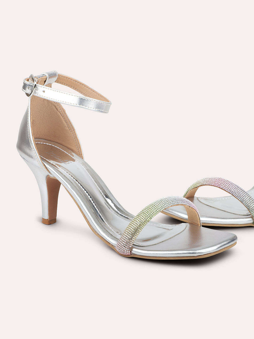 Buy Silver Heeled Sandals for Women by CERIZ Online | Ajio.com | Silver  heels, Womens sandals, Sandals heels