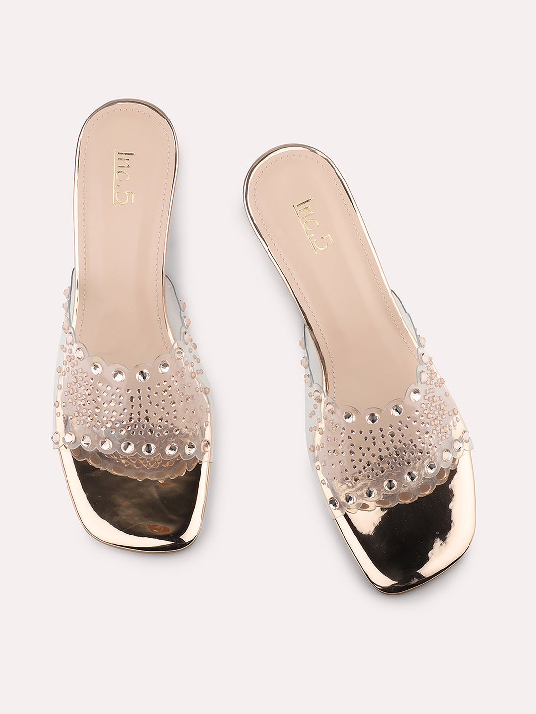 Buy Now Women Gold Embellished Block Heels – Inc5 Shoes
