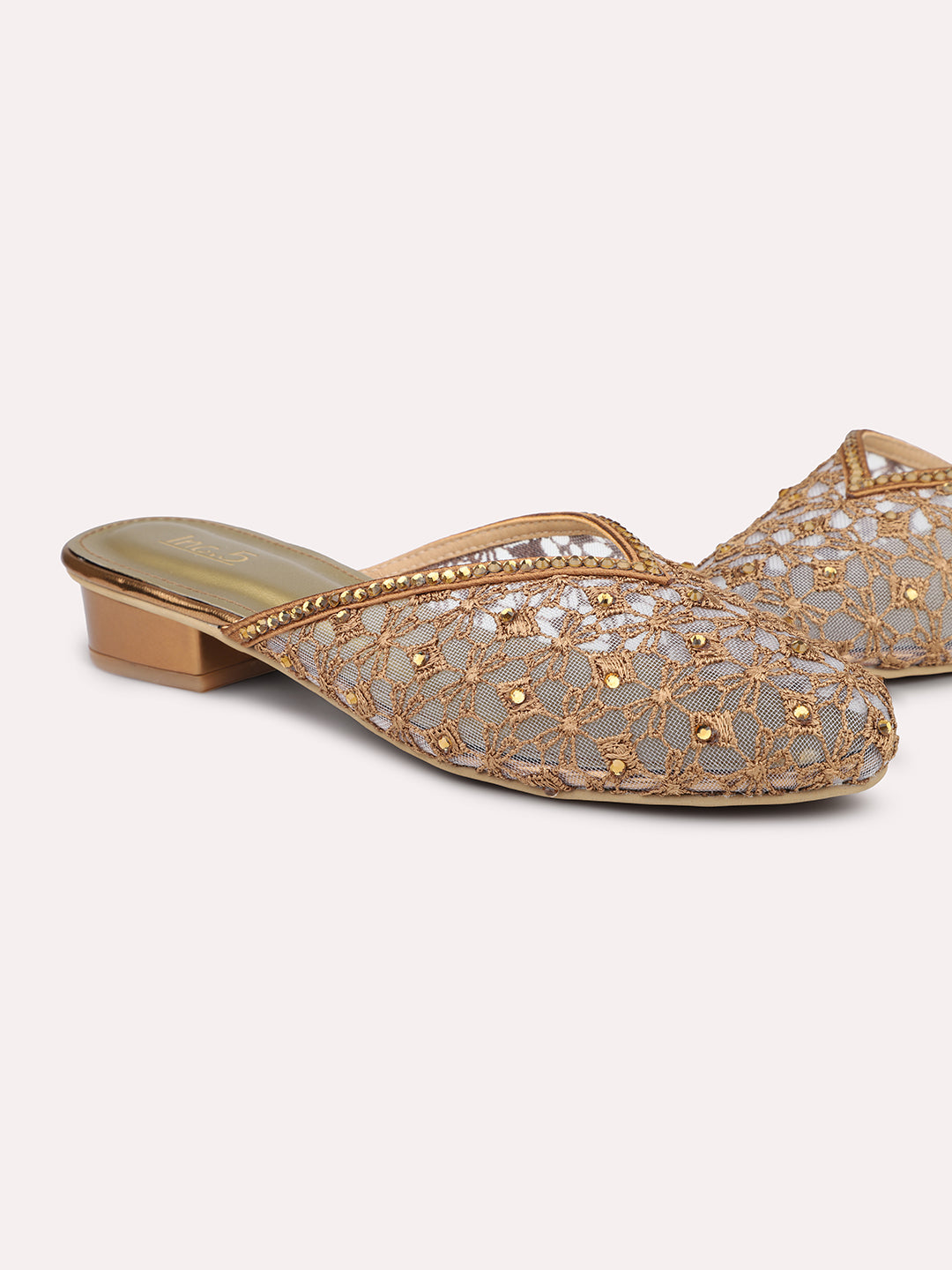 Women Antique Embellished Mules Flats