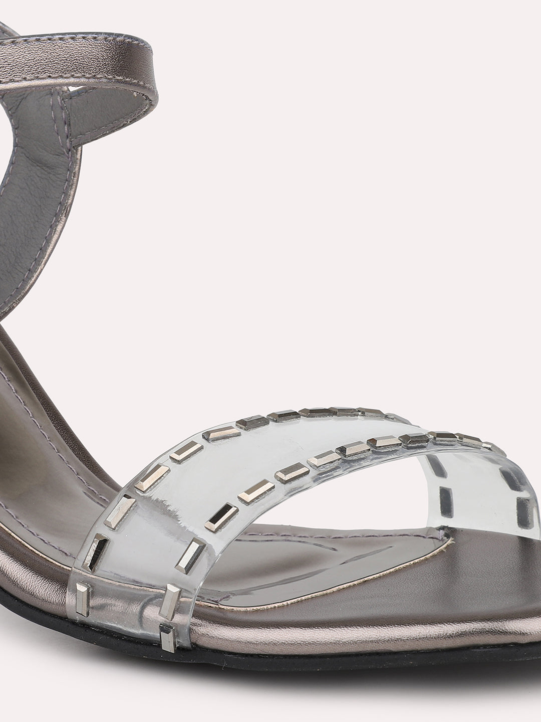 Women Pewter Embellished Heels