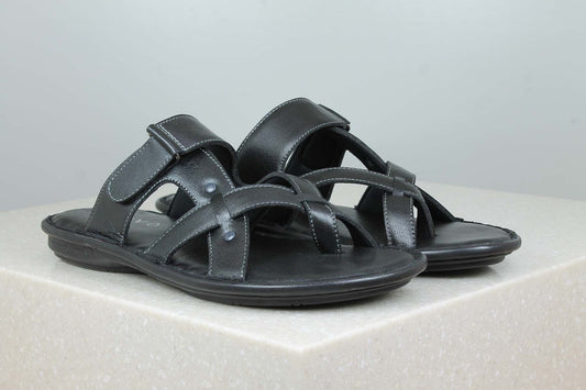 CASUAL SLIPPER-BLACK-Men's Slippers-Inc5 Shoes