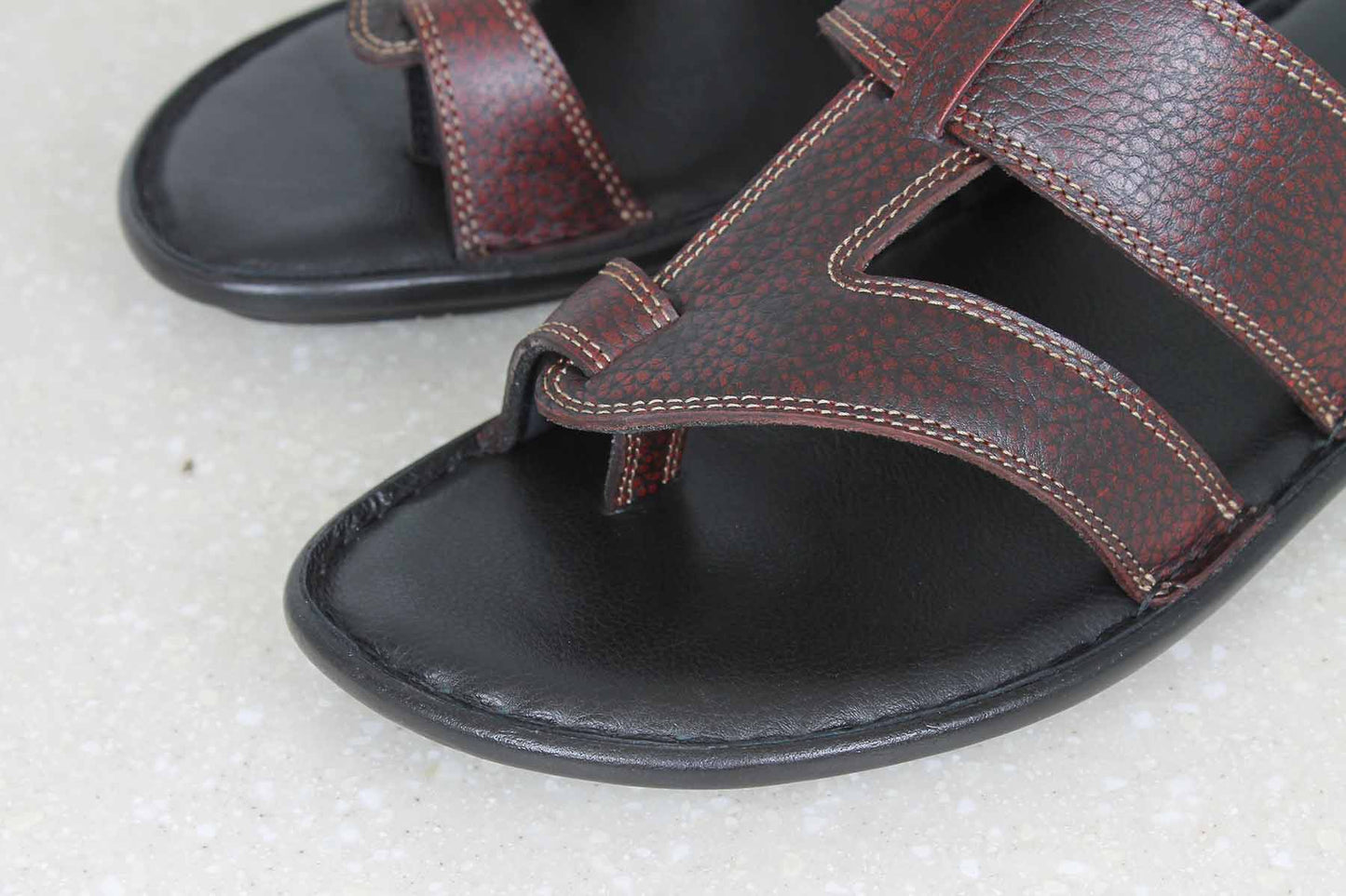 LEATHER CROSS STRAP ONE TOE -SLIPPER-Men's Slippers-Inc5 Shoes
