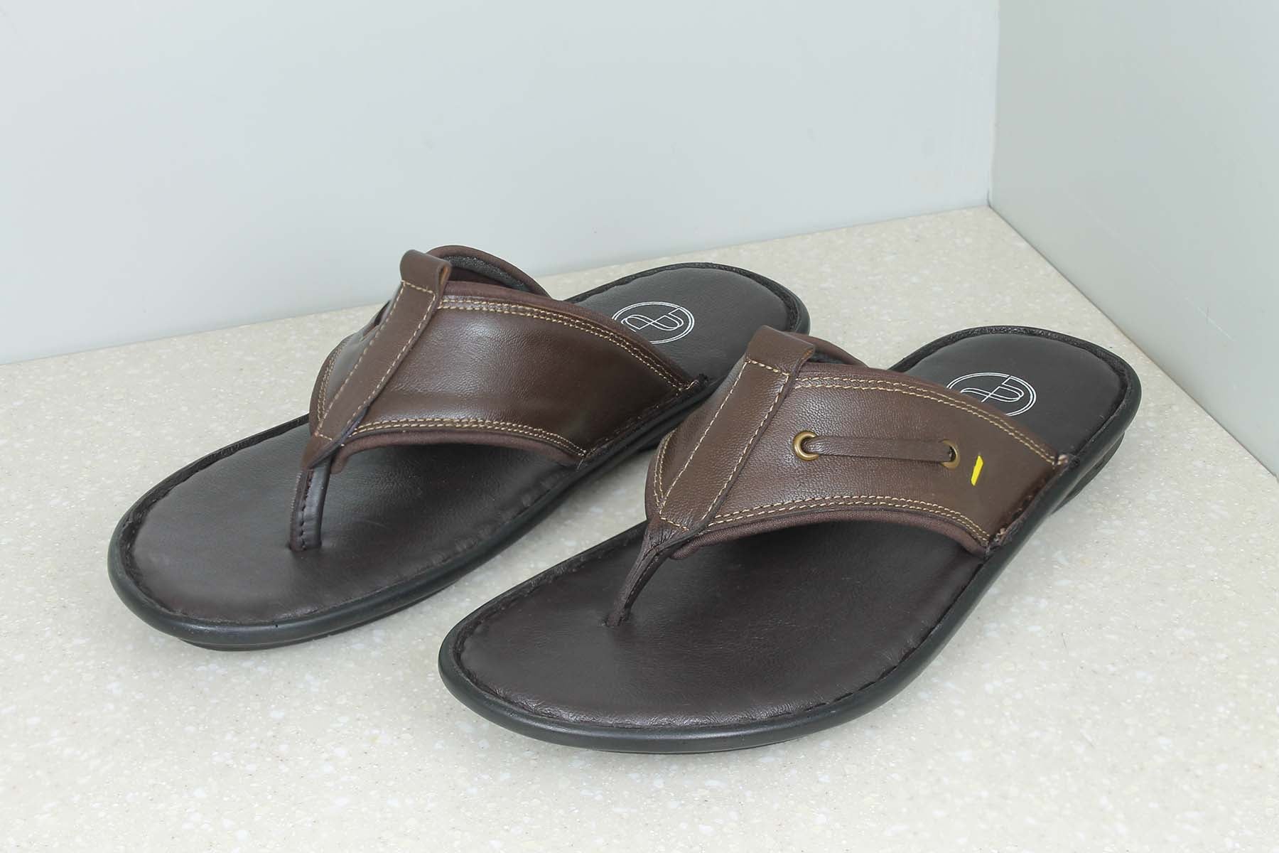 THONG SLIPPERS-BROWN-Men's Slippers-Inc5 Shoes