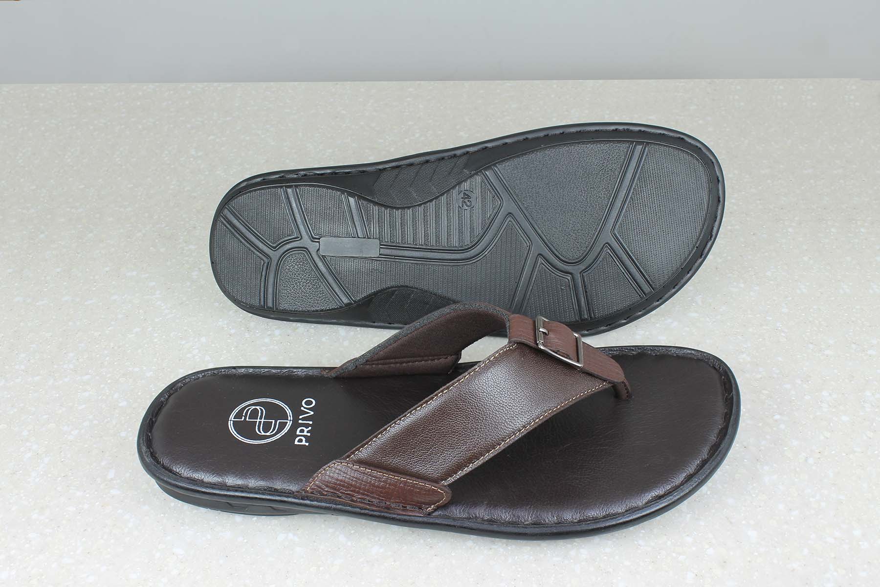 THONG SLIPPERS-BROWN-Men's Slippers-Inc5 Shoes