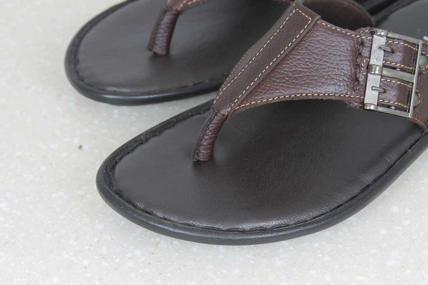 THONG SLIPPERS-BROWN-Men's Slippers-Inc5 Shoes