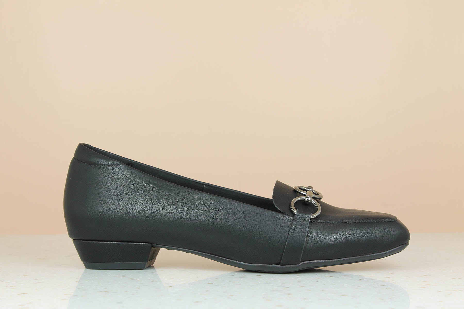 Women's Classic Black Chunky Heels Elegant Point Toe Faux - Temu