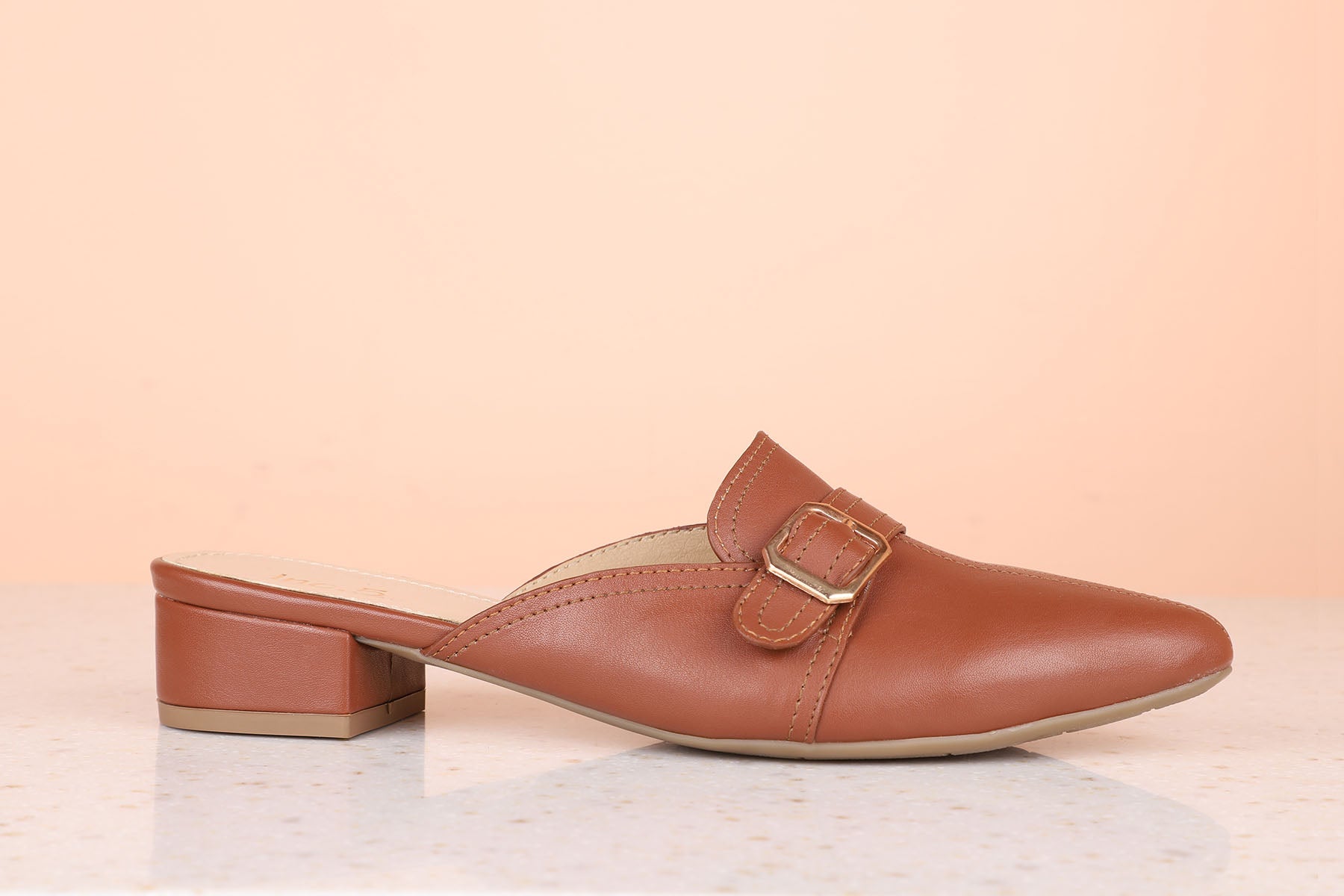 BLOCK HEEL MULES-TAN-Women's Mules-Inc5 Shoes