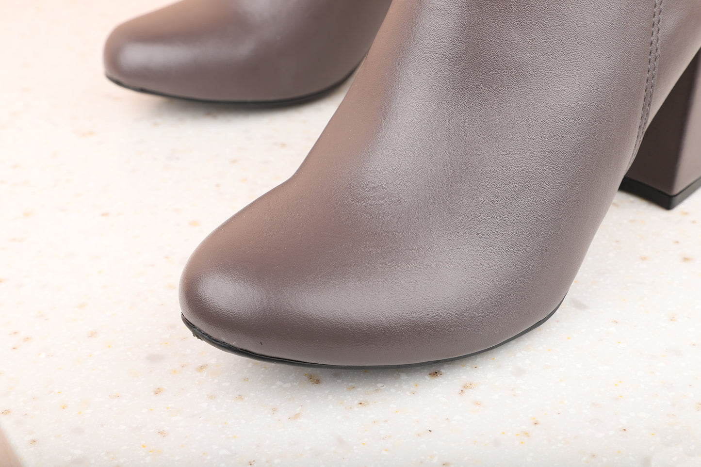Women Grey Solid Block Heeled Boots