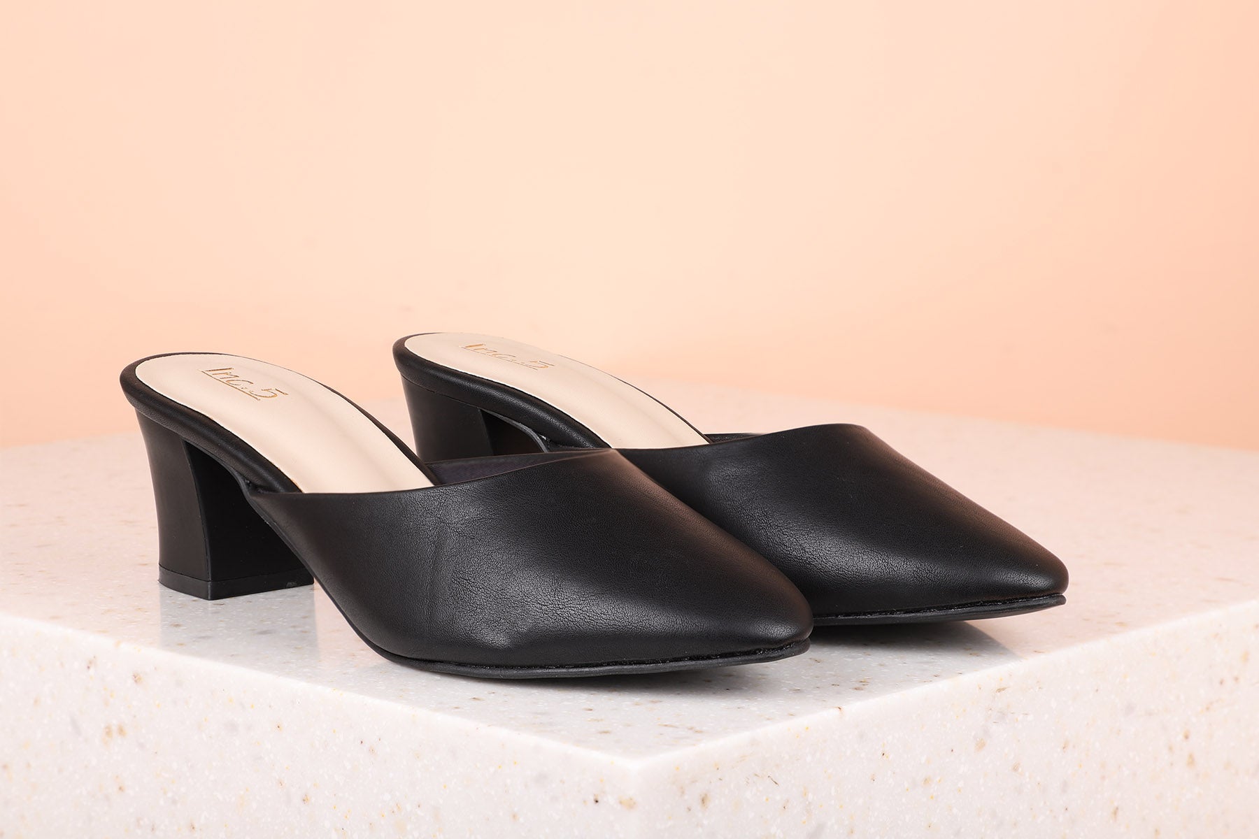 Peep Toe Chunky Heeled Flat Mules, Beige Fashion Solid Color Women's Flat  Shoes | SHEIN USA