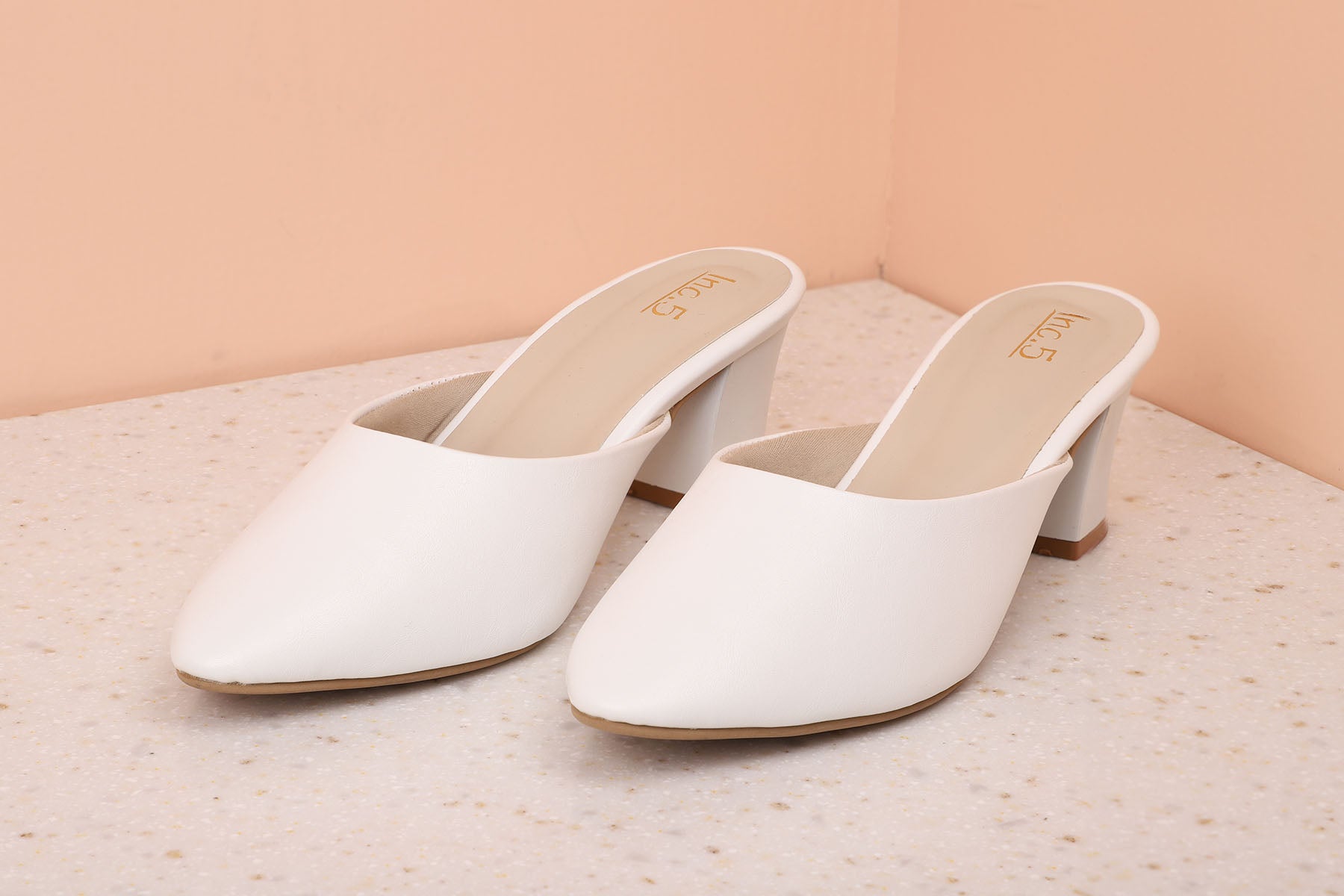 BLOCK HEEL MULES-WHITE-Women's Mules-Inc5 Shoes