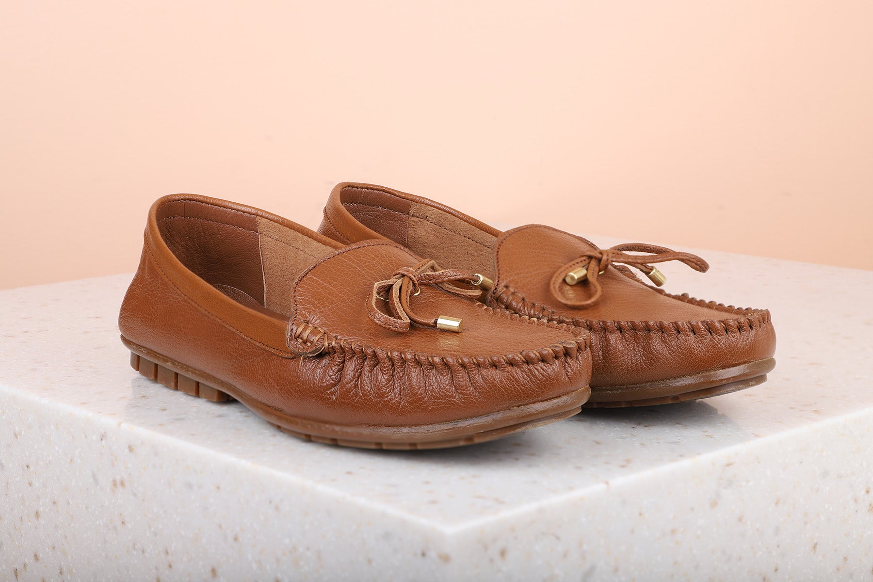 LACED LEATHER LOAFERS-Women's Moccasin-Inc5 Shoes