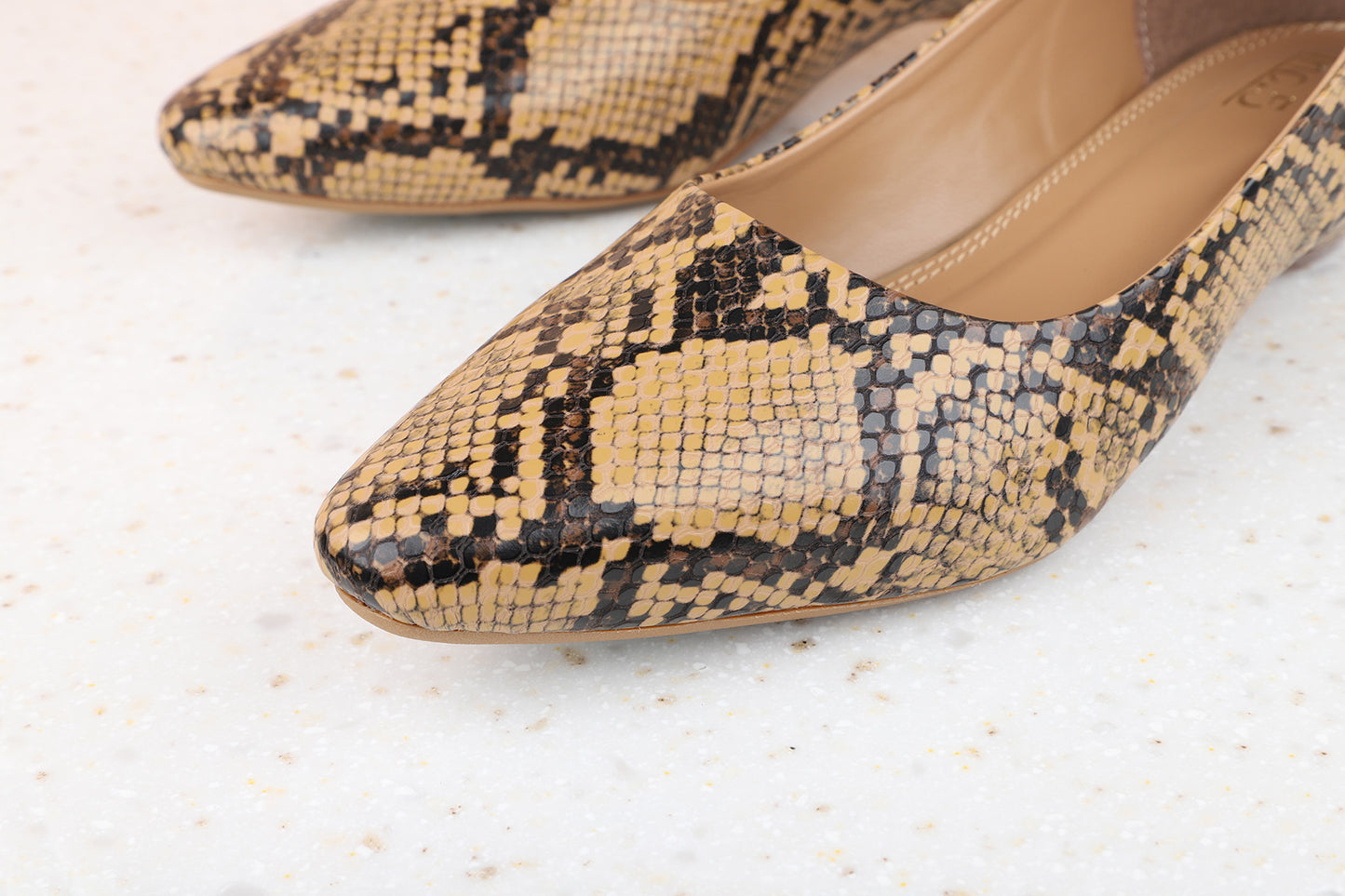 Women Tan Printed Party Kitten Pumps