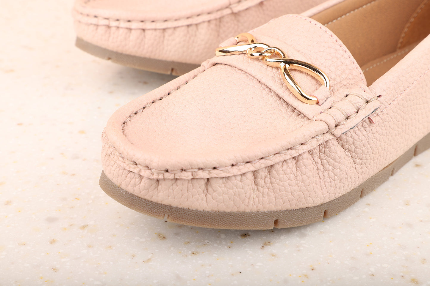 Women Pink Solid Suede Loafers