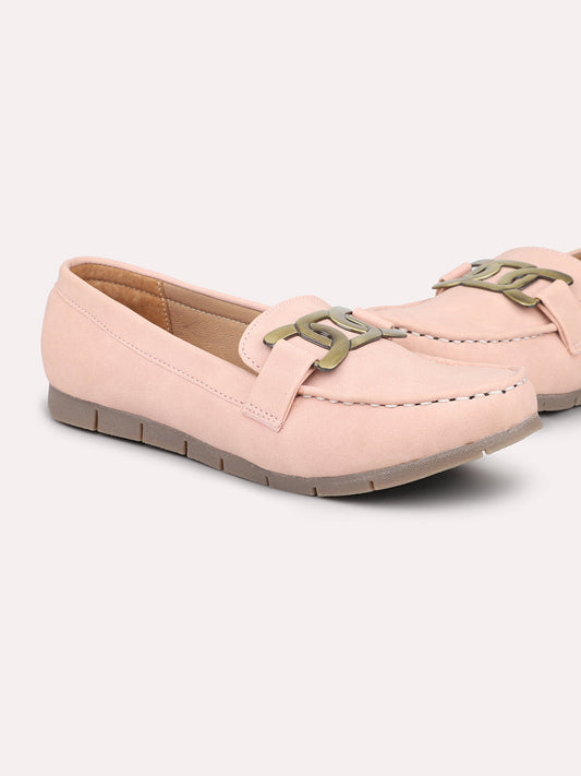 Women Peach Loafers