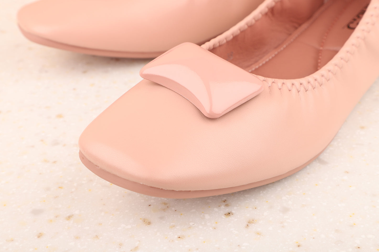 Women Peach Solid Ballerinas Flats