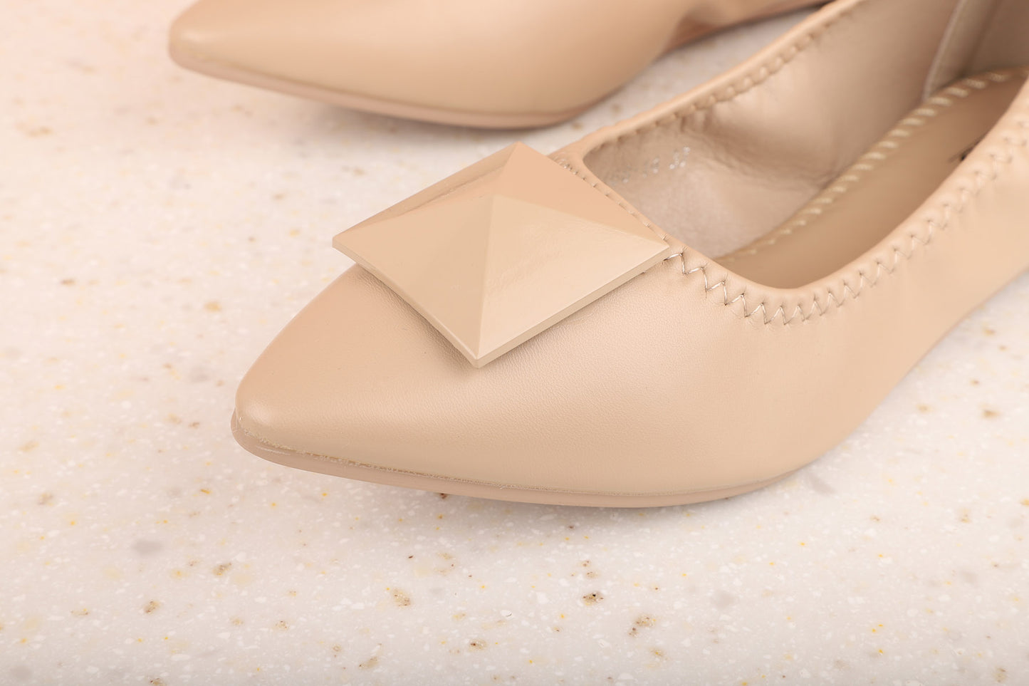 Women Chikoo Solid Ballerinas with Bow Detail