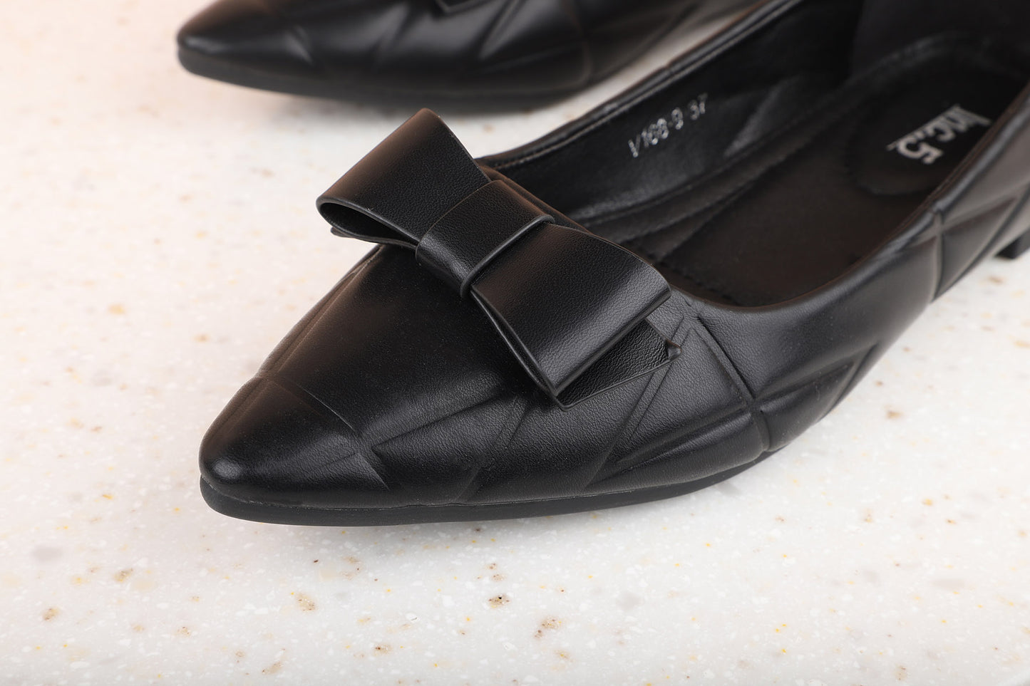 Women Black Solid Ballerinas with Bow Detail